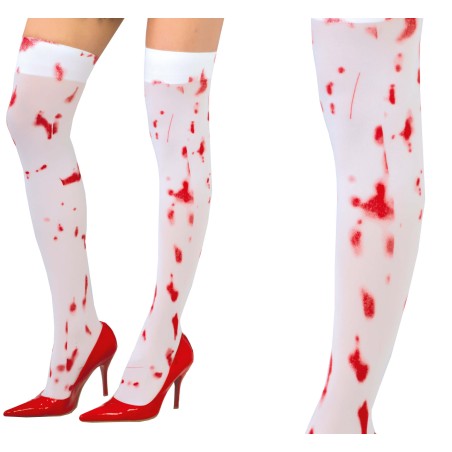 Medias blancas con sangre para halloween-Tus disfraces baratos