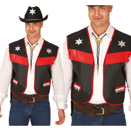 Chaleco vaquero negro-Tus disfraces baratos