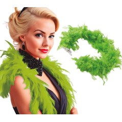 Boa verde pistacho plumas 180 cm 40 gr años 20 charleston- Tus Disfraces Baratos
