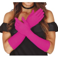 Guantes fucsia 42 cm largos-Tus disfraces baratos