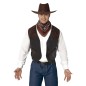 Chaleco vaquero marron simil cuero