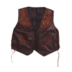 Chaleco vaquero marron simil cuero-Tus disfraces baratos