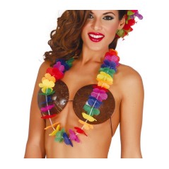 Collar hawaiano multicolor flores