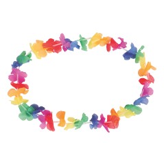 Collar hawaiano multicolor flores-Tus disfraces baratos