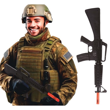 Subfusil de asalto con sonido 63 cm metralleta-Tus disfraces baratos