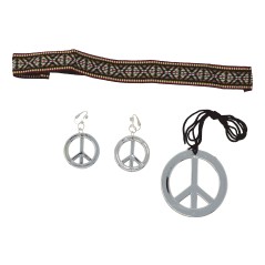Conjunto hippie cinta pendientes y collar-Tus disfraces baratos
