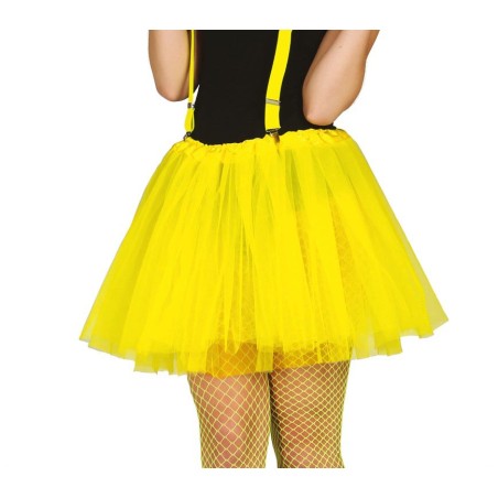 Tutu amarillo neon mujer falda tul 40 cm