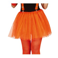 Tutu naranja neon mujer falda tul 40 cm