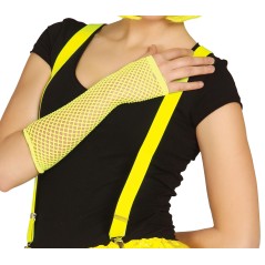 Guante malla amarillo neon rejilla red 26 cm-Tus disfraces baratos