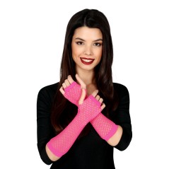 Guantes malla fucsia neon rejilla red 26 cm