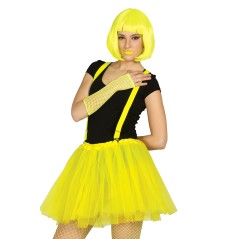 Guante malla amarillo neon rejilla red 26 cm