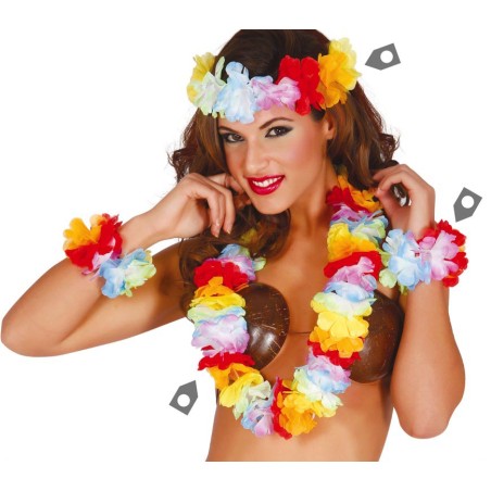 Conjunto hawainao multicolor collar mu