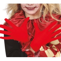 Guantes rojos infantiles cortos 18 cm-Tus disfraces baratos
