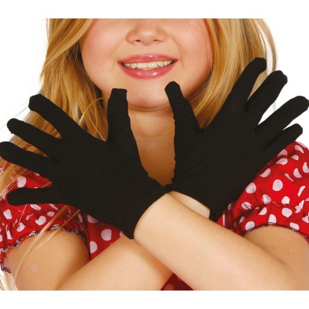 Guantes negros infantiles 18 cm-Tus disfraces baratos