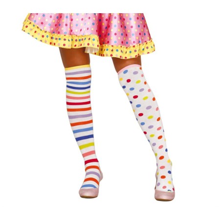 Medias payaso una topos y otra rayas clown-Tus disfraces baratos