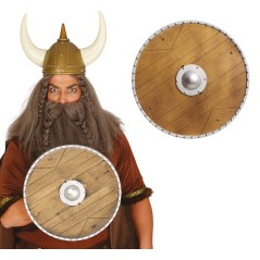 Escudo vikingo 40 cm imitacion madera barbaro-Tus disfraces baratos