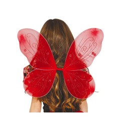 Alas rojas infantiles de 44x37 cm mariquita- Tus disfraces baratos