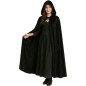 Capa negra terciopelo con capucha 130 cm