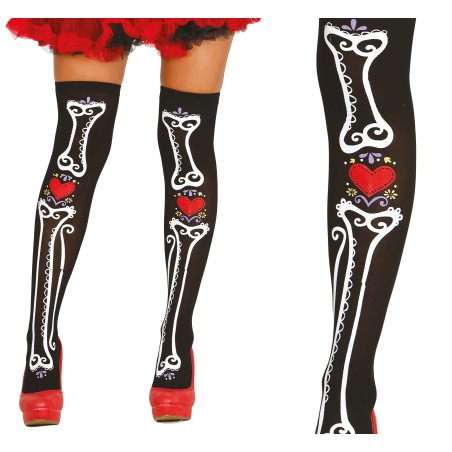 Medias catrina dia de los muertos mejico pantys-Tus disfraces baratos
