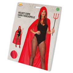 Capa roja con capucha terciopelo 130 cm-Tus Disfraces