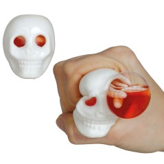 Calavera elastico con gusanos 8 cm 1 ud -Tus Disfraces Baratos