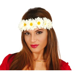 Diadema flores blancas hippie margaritas
