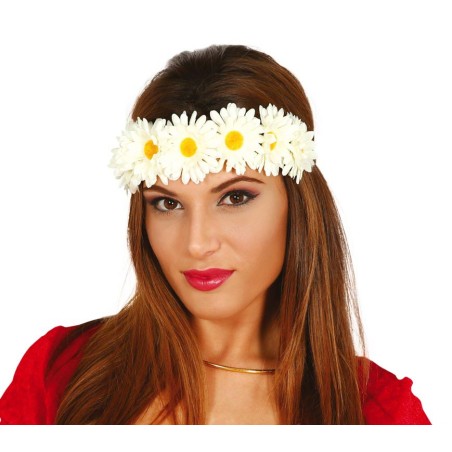 Diadema flores blancas hippie margaritas