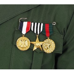 Medallas milatares 3 unidades con pasador-Tus disfraces baratos