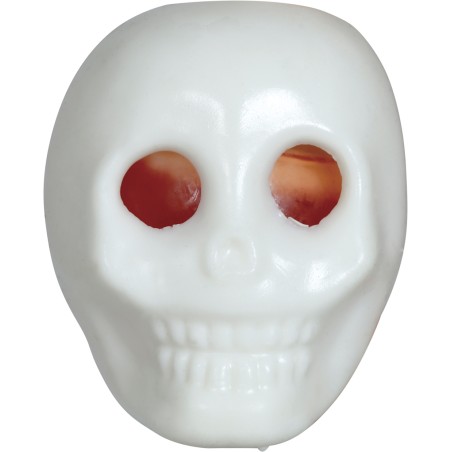 Calavera elastico con gusanos 8 cm 1 ud