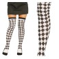 Medias arlequin rombos blancos y negros