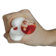 Calavera elastico con gusanos 8 cm 1 ud -Tus Disfraces Baratos