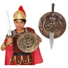 Escudo de 30 cm con espada de 48 cm romano guerrer-Tus disfraces baratos