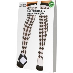Medias arlequin rombos blancos y negros-Tus disfraces baratos