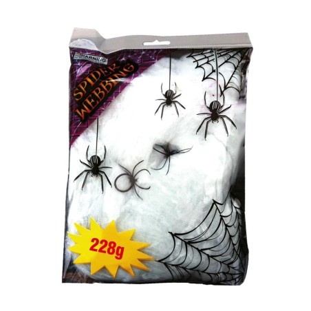 Tela de araña 228 gr con 2 arañas telaraña
