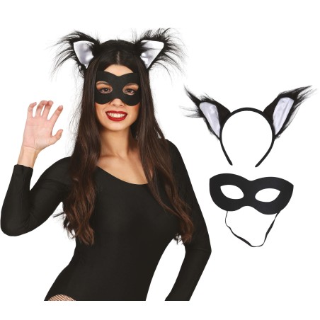 Conjunto gato cola diadema y antifaz-Tus disfraces baratos