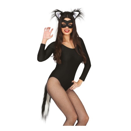 Conjunto gato cola diadema y antifaz