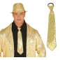 Corbata oro con lentejuelas 35 cm