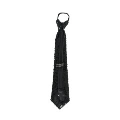 Corbata negra con lentejuelas 35 cm-Tus disfraces baratos