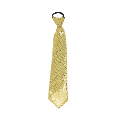 Corbata oro con lentejuelas 35 cm-Tus disfraces baratos