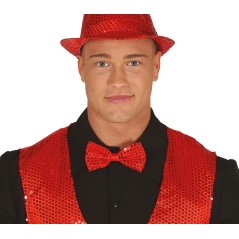 Pajarita roja con lentejuelas 12 cm