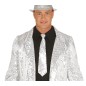 Corbata plata con lentejuelas 35 cm