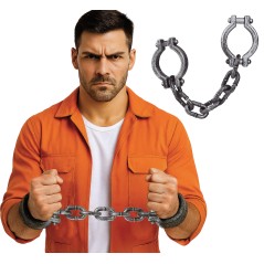 Grilletes 50 cm cadenas preso-Tus disfraces baratos