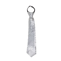 Corbata plata con lentejuelas 35 cm-Tus disfraces baratos