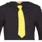 Corbata amarillo neon con lentejuelas 37 cm