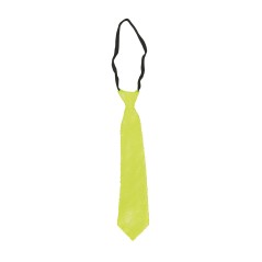 Corbata amarillo neon con lentejuelas 37 cm-Tus disfraces baratos