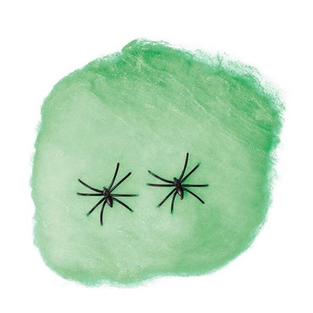 Tela de araña artificial verde 60 gr decoracion ha