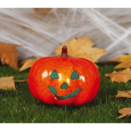 Calabaza para halloween con luz 16 cm sonriente