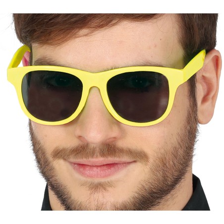 Gafas pasta neon amarilla-Tus disfraces Baratos