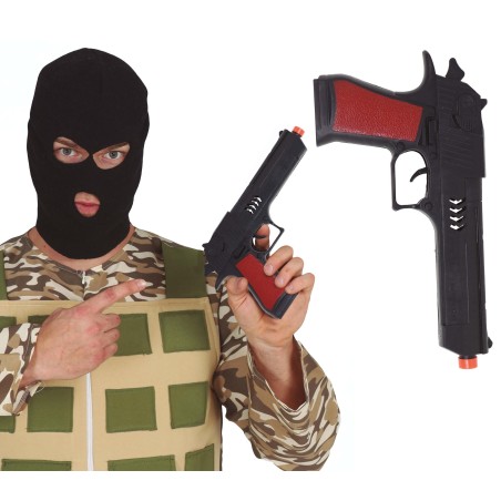 Pistola negra 27 cm-Tus disfraces baratos