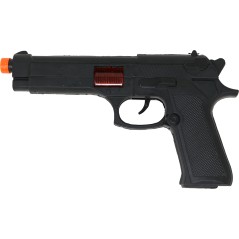 Pistola negra policia ejercito 24 cm-Tus disfraces baratos